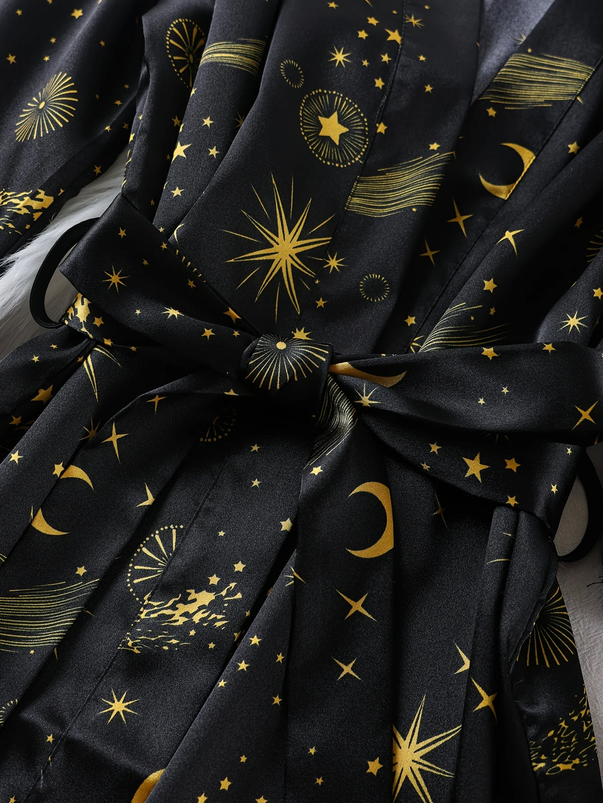 Women's Pajama Comfortable Loose Women's Elegant Pajama Set with Star and Moon Print V-Neck Camisole and Shorts 3pcs Set for All
