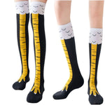 Women Thigh High Stockings Chicken Feet Print Long Socks Over Knee Socks Funny Novelty Socks Cartoon Animal Paws Stockings