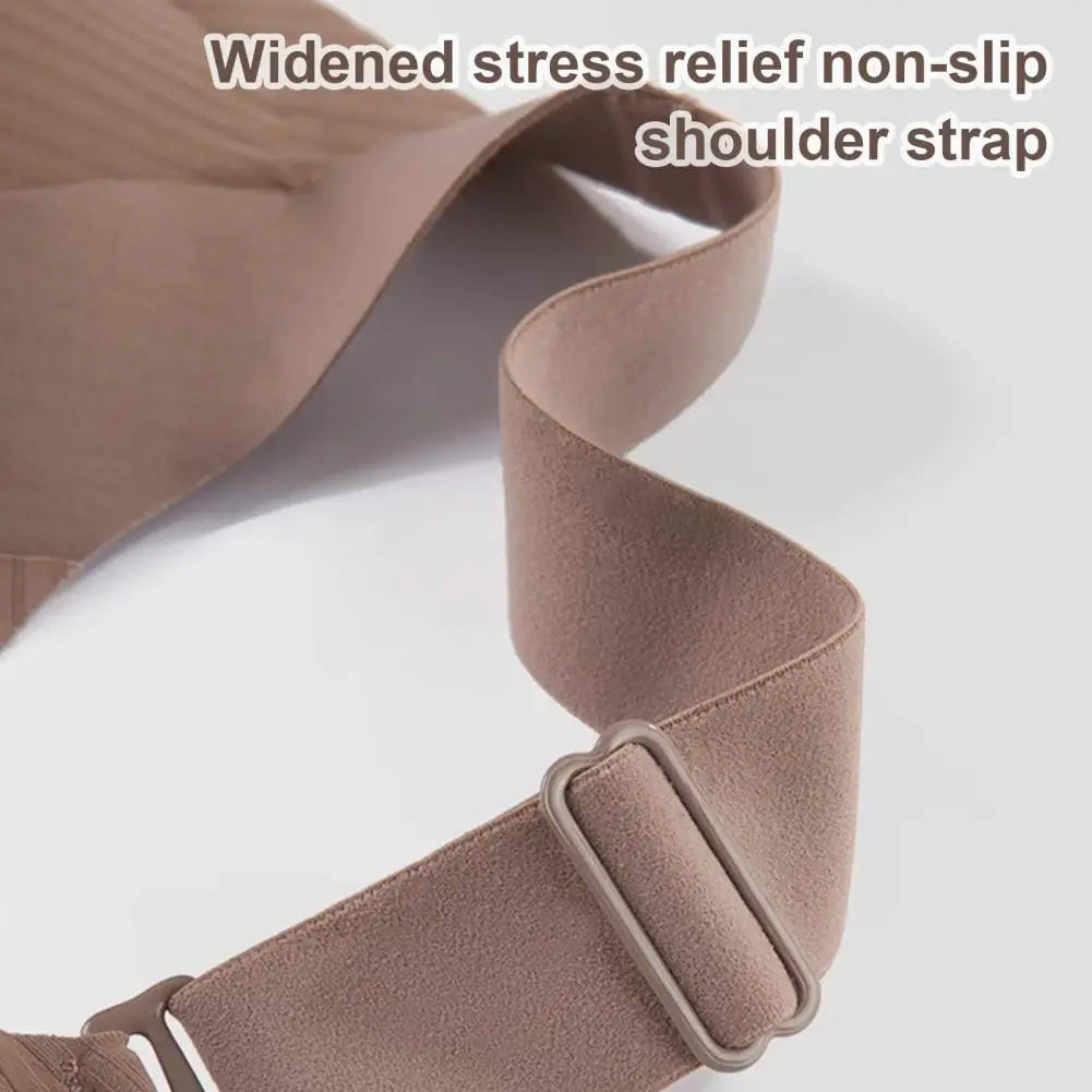 Support Bra Yoga Underwear Wireless Push-Up Bra Natural Lift Seamless Vest Type Straps Wire-Free Full Coverage Bra