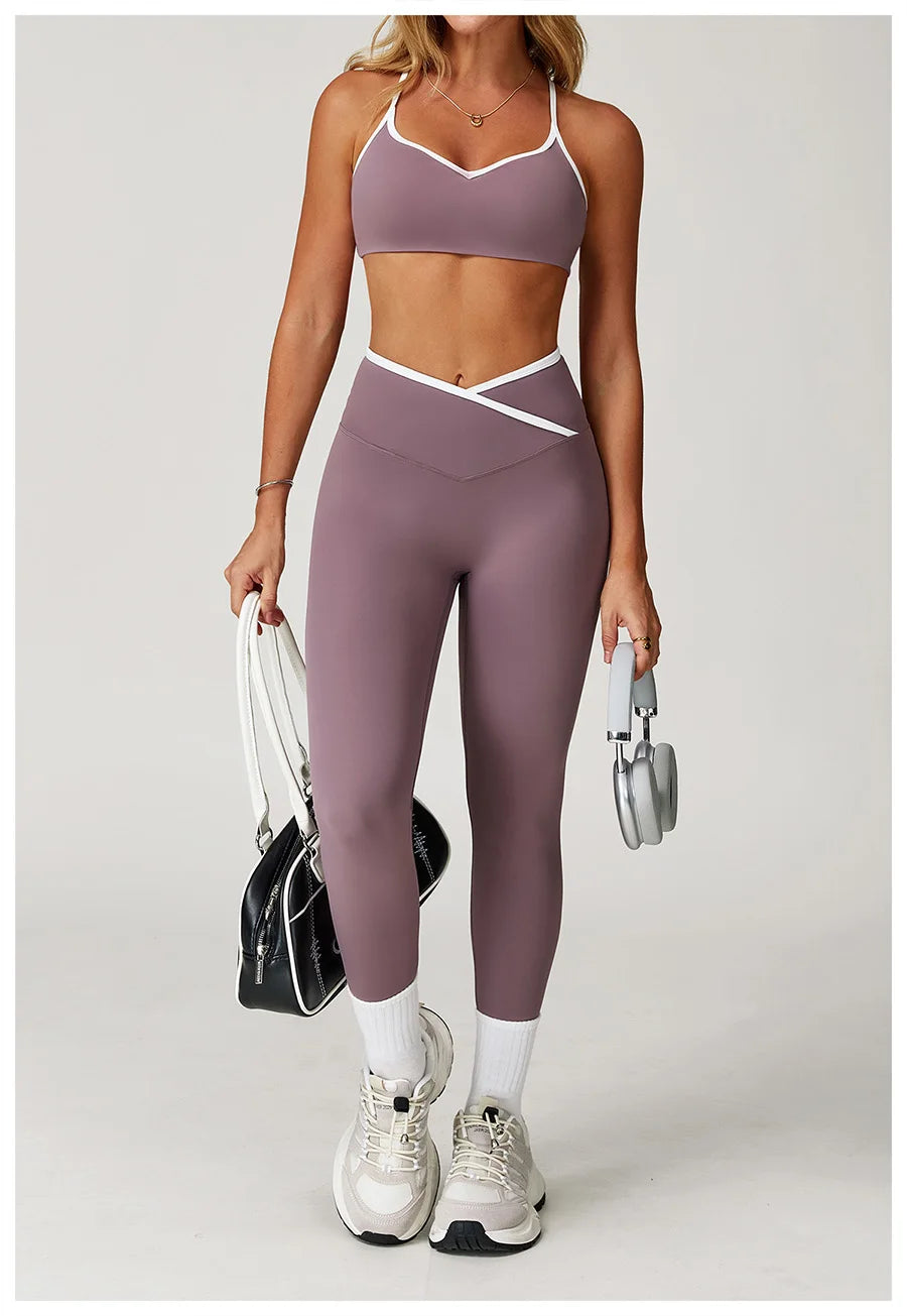 Sportswear Woman Gym Sports Bra Shorts Leggings 2 Piece Set Workout Naked Feeling Seamless Female Fitness Clothing Tracksuits