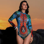 One Piece Sun Protection Swimwear 2026 Women Long Sleeved Print Swimsuit Female Sports Bathers Swimming Bodysuit Beach купальни