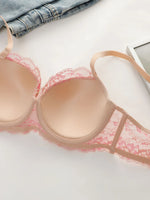 Women's Pink Lace Bra and Panty SetSoft Floral Lace Everyday Comfort Perfect for Casual Wear sexy Lingerie set B2631
