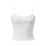 Women's Summer Tank Tops Casual Stylish Dots Print Sleeveless Square Neck Slim Fit Camisole Tops Spaghetti Strap Vest
