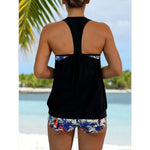 Summer Two Pieces Swimsuits Woman High Waisted Swimwear Female Tankini Sets Beach Wear Bathing Suit Shorts Women Swimming Suit