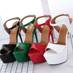 Women's High-Heeled Sandals 15cm Super High Heels Thin Heels Waterproof Platform One-Button Strap Sexy Women's Shoes 2026
