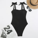 2026 Strappy Swimsuit One Piece Solid Vintage Swimwear Women Bathing Swimming Swim Suit Female Padded Summer Beachwear