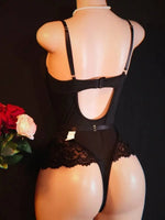 New Lace Sexy Slim Waist Sexy For Women Mesh Patchwork Deep V Bodysuits Backless Deep V Suspenders Sleeveless Bodysuits TI6K