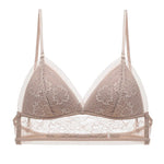 Sexy Lace Bra for Women Deep U Backless Bralette Triangular Soft Seamless Underwear Women Low Back Transparent Bras Tank Tops