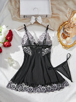 Summer Short Nightgown Delicate Embroidery Women's Sexy Lingerie Panty Sets Hot Transparent Thin Pyjamas Plus Size Curvy Dresses