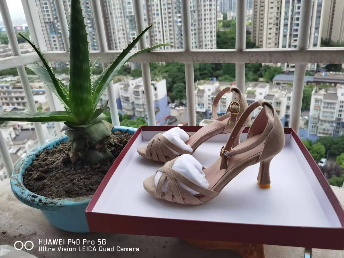 Spring 2026 Sexy High Heels 40-43 Fish Mouth Velvet Bun Heel Elegant Women's Sandals High Heels Shoes Suede Peep Toe Elegance