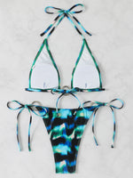 Halter Triangle String Bikinis 2026 Women Sexy Ring Linked Swimsuit Printed Swimwear Female Bathers Bathing Swimming Swim Suit