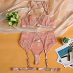 Toucheart Fantasia Lingeries Sexy Female Seamless Bra Kit Push Up Tulle Transparent Underwear Suspenders Complete Lace Bra Sets