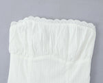 White Lace Dress Women Strapless Sleeveless Short Summer Dress Corset Cotton Mini Beach Casual Vestidos Party Dress 2025