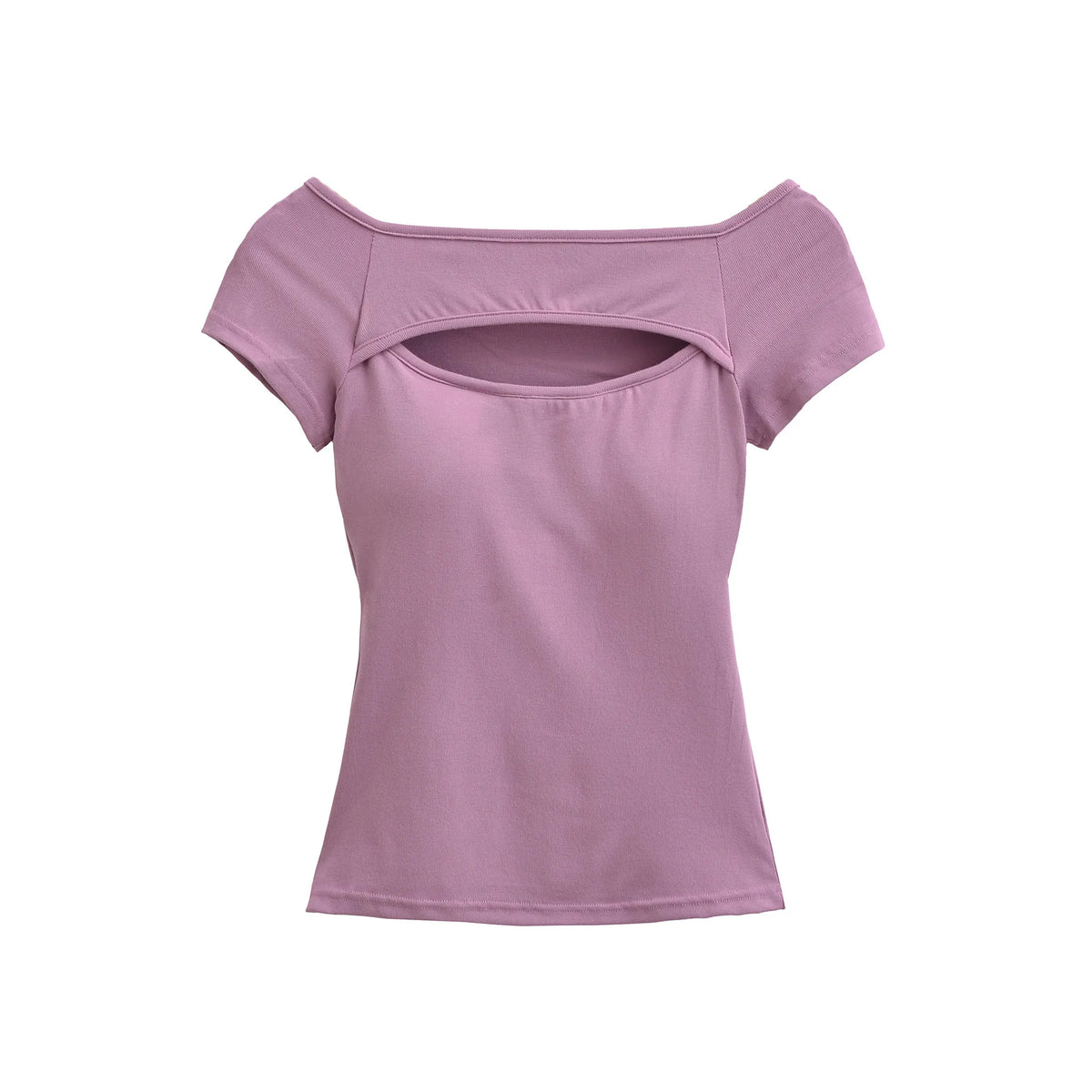 Korean Style Goddess Off-Shoulder Casual Elegant Sexy Hot Girl Top Women Hollow Out Short Sleeved Solid Color T-Shirt Charm 7O4B