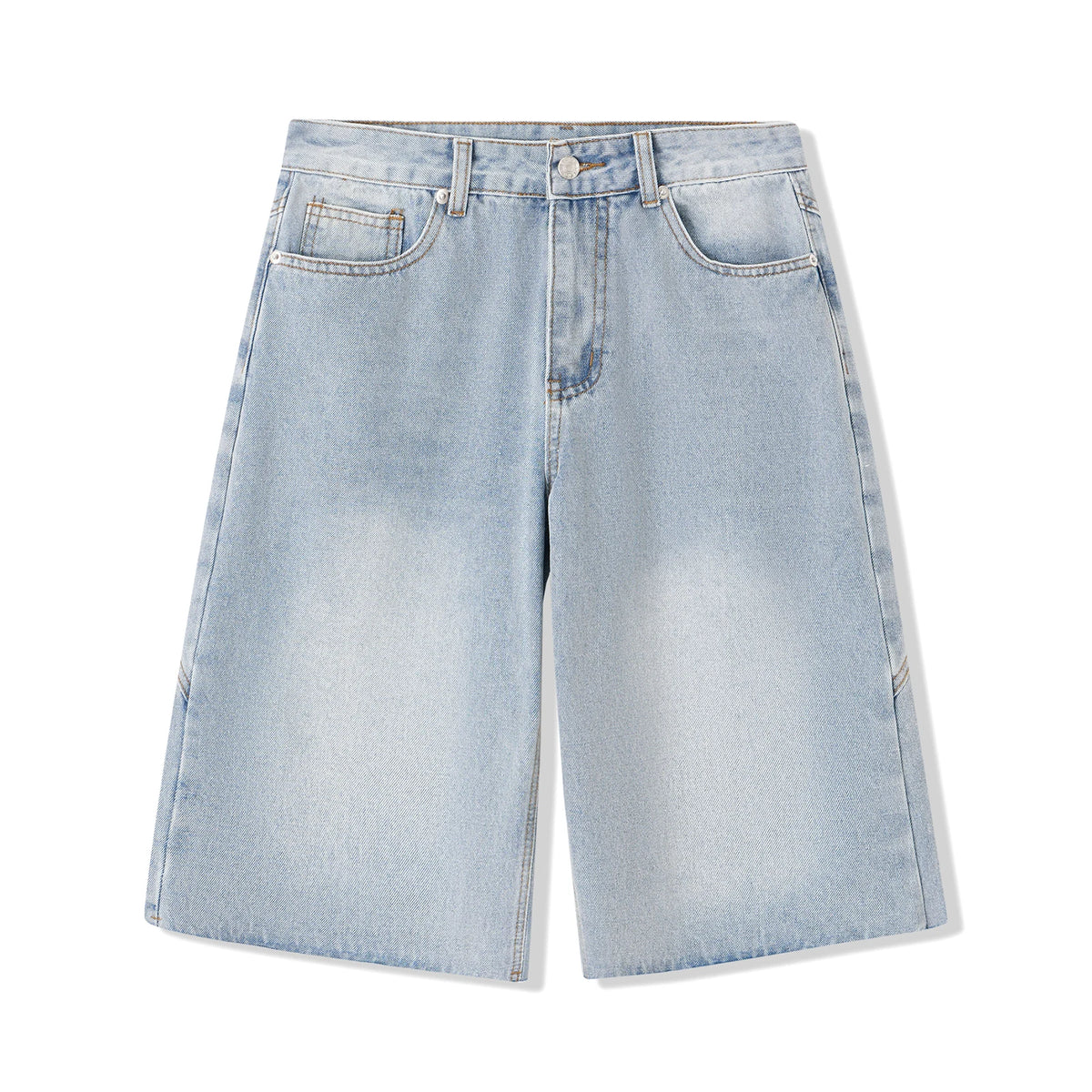 Summer Women Wide Leg Cropped Jeans High Waist Loose Fit Mid Pants Daily Casual Denim Pants Streetwear