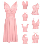 Women's Sexy V Neck Evening Dress Tie Up Multiple Ways To Wear Cocktail Dress Convertible Wrap Infinity Short Bridesmaid Dresses