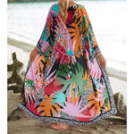 13 Colors Printed With Belt Crochet Knitted Tunic Beach Dress Beach Wear Beachwear Beach Cover Up Cover-upsFemale Women V7201