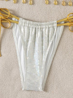 Shiny Snake Skin Bikinis 2026 Shell Pendant Bikini Female Swimsuit Women Swimwear Two-pieces Bikini Set Micro Bathing Suit Swim