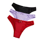 Sexy Fashion Women's Mid-Waist Triangle Panties Bowknot Lingerie Underpants Thin Breathable Briefs Soft Comfortable Underwear