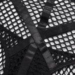 Toucheart Erotic Halter Bodysuit Large Mesh Splicing Andheavy Craftsmanship Women Hollow Seductive Intimate Hot Private Bodysuit
