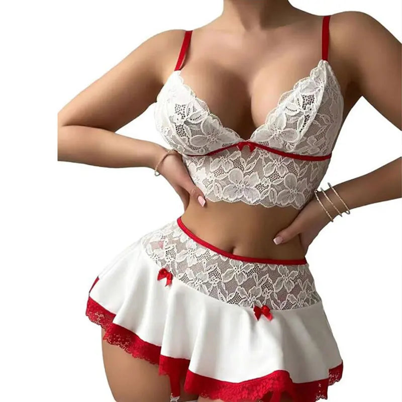 Women's Short Slim Fit Mini Sexy Half Skirt Casual Lace Patchwork Ultra A-line Skirt Party Mini Ruffle Skirt