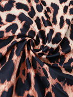 Sexy Brown Leopard Print One Piece Swimsuit 2025 Women Bandage Cross Backless Slim Tummy Control Swimwear Beach Bathing Suits