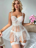 Sexy Women's Lace Trimmed Mesh Splicing Strap Transparent Backless Deep V Sleeveless Solid Color Dress Elegant Charming O4MC