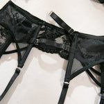 Embroidery Lingerie 3Pcs Sets Ultrathin Mesh Patchwork See Through Bras And Thongs Garter Suits Erotic Intimate Sexy Underwear