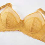Women's Floral Lace Buckle Front Wireless Bra,Breathable Comfortable lingerie Top for Daily Wear,Women's Lingerie for All Season