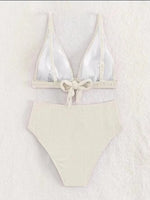 Sexy High Waisted Bikini 2025 Women Swimsuit Two Piece Swimwear Female White Bikinis SetSwim Bathing Suits Brazilian Biquini