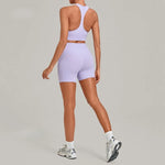 Women's Seamless Yoga Set Fitness Sports Slim‑Fit Beautiful Back Vest Training Workout Gym High Waist Butt-Lifting Pants Suits