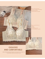 Plus Size Wireless Bra Women Summer Thin Minimizer Large Bust Support Side Coverage Anti Sagging Adjustable Straps Comfort White
