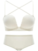 Front Button Underwear Women's Small Chest Pull Up To Show Large Summer Thin Collection Breast Anti-sag White Thin Strap Bra
