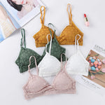 Floral Lace Bra Non-Wire Bralette Push Up Bras For Women V-neck Brassiere Female Padded Underwear Sexy Lingerie Intimates