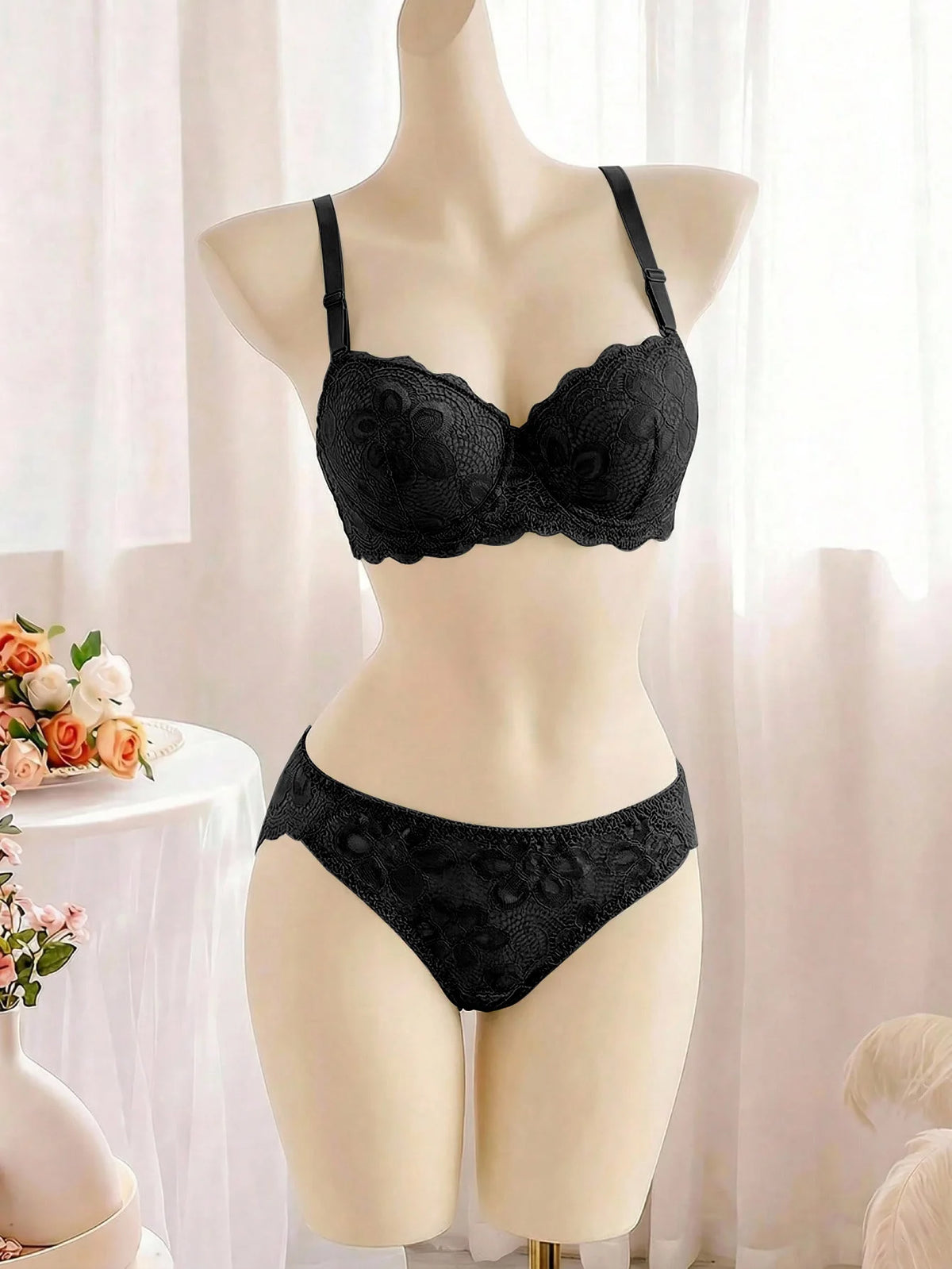 Multicolor Lace Set Transparent Floral Two Pieces Clothing Underwire Push Up Lingeries For Woman Set A2123
