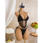 New Hollow Out Tankini Halter Bikini Female Swimsuit Women Swimwear Two-pieces Bikini set Strappy Bather Bathing Suit Swim V8076