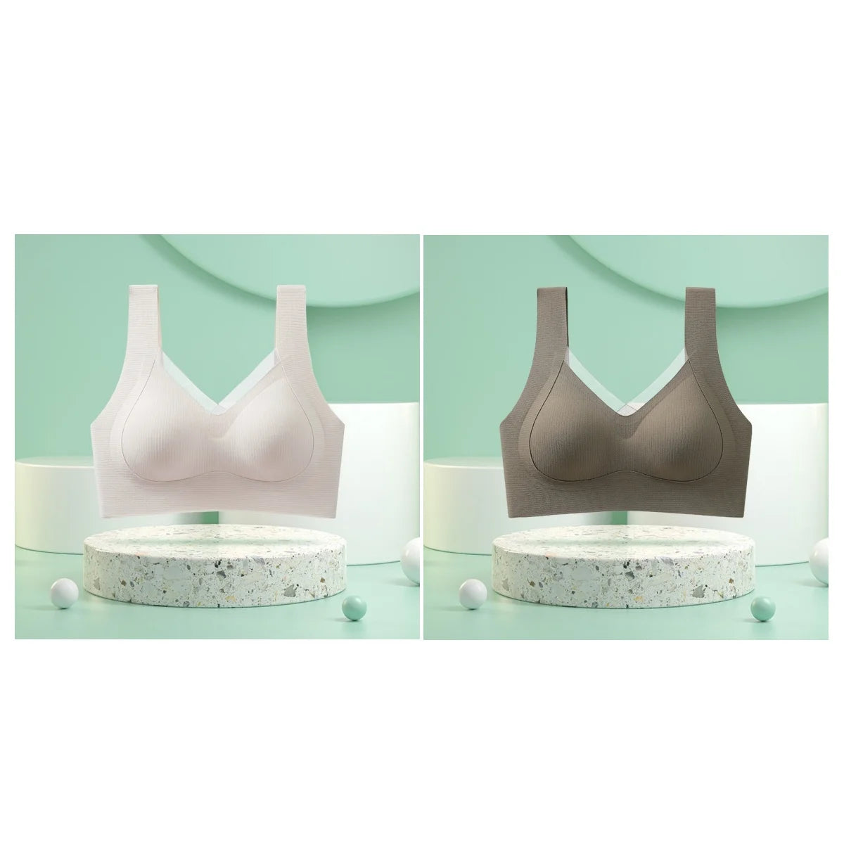 2Pcs/Set Women's Seamless Bras For Women Underwear Wireless No Steel Ring Fitness Solid Color Underwear Sexy Lingerie