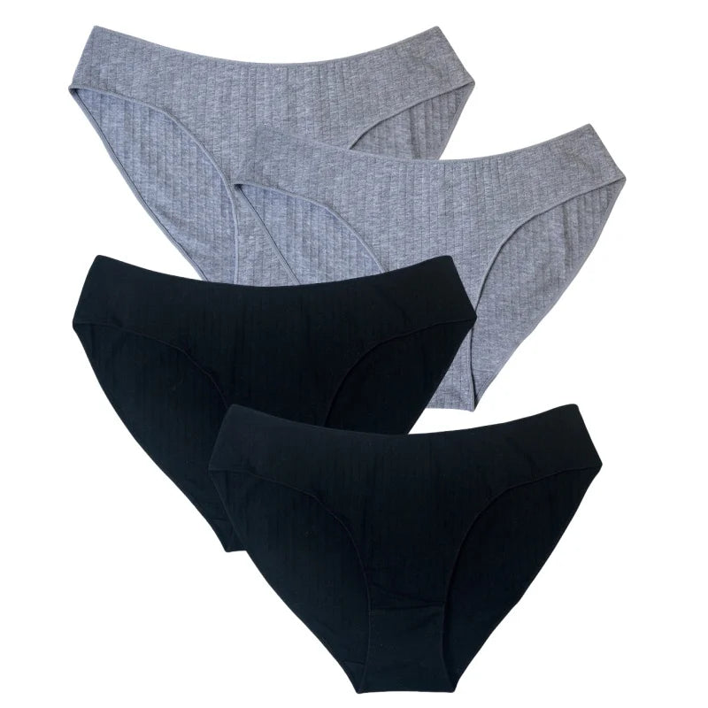 4Pcs/Set Women Low Rise Briefs Women's Cotton Panties Female Underpants Comfort Panties Sexy Lingerie M-XL Underwear