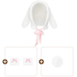 Bunny Girl Cosplay Sweater Underwear Women Sexy Lingerie White Plush Rabbit Ear Bra and Panties Suit Exotic Outfits Costumes