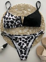 V-Bar Underwired Polka Dot Bikini 2025 Women Swimsuit Female Swimwear Two Pieces Bikini Set Ribbed High Cut Bathing Suit Swim