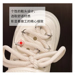 2025 Women Platform Slippers DIY Lace-up Leisure Clogs Summer Garden Shoes Thick Sole Female Home Beach Slides Street Sandals