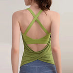 Women's Shockproof Yoga Sports Vest Quick Drying Breathable High-Strength Running Sports Bra with Chest Cushion for Fitness