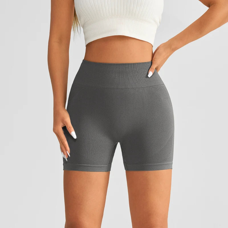 Women High Waist Yoga Shorts With Luminous Strips Sportswear Woman Gym Shorts Legging Fitness Running Activewear Workout Clothes
