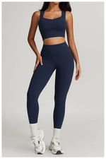 2 Pieces Yoga Suit Women Sexy Tight-Fitting Fitness Sports Set Gym Bra Elasticity High Waist Leggings Female Athletic Wear 8793