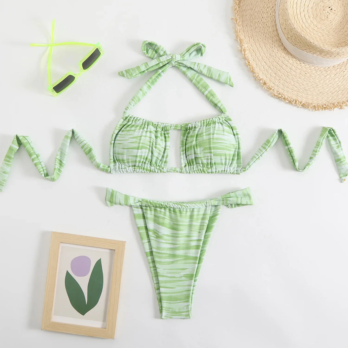 New Sexy Bikini Women's Swimsuit Micro Swimwear High Cut Bandeau Bikinis Sets Two Piece Bathing Suit Swimming for Beach Wear