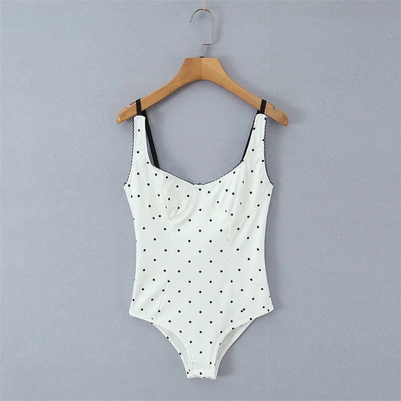 Sexy polka dot camisole for women, 2026 spring/summer design, slim-fit outerwear bodysuit JOXC