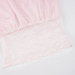 Summer T-shirt lace off-shoulder short-sleeved T-shirt waist fashion versatile top