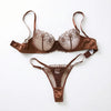 Lafis Sexy and Alluring Floral Embroidery Women's Underwear Set - Alluring Sexy Two-Piece Bra and Underwear Set ZA825126