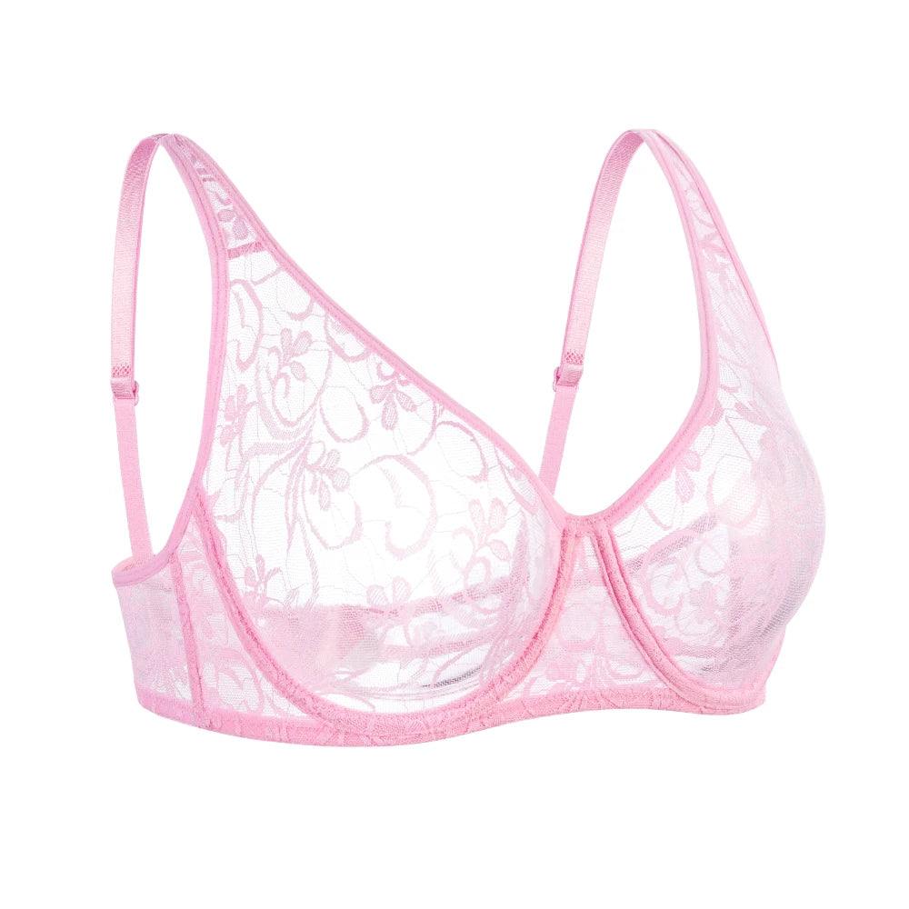 Plus Size Sexy Lace Bras For Women Underwired BH Hollow Out Bra Bralette Womens Underwear Delicate Embroidery Lingerie Brassiere