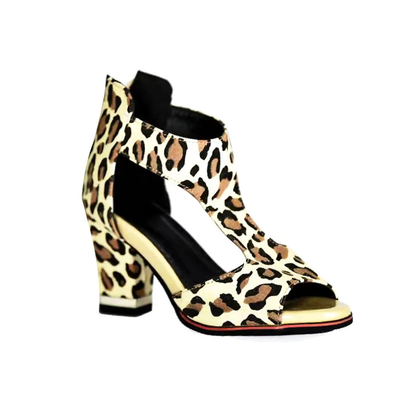 Fish Mouth High Heel Shoes Women's Summer Thick Heel Sandals Waterproof Platform Thick Sole Sexy Slim Back Zipper Hollow